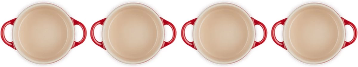 Le Creuset Aardewerken Mini Pannetjes Set Van 4 Stuks Kersenrood 5 Le Creuset Aardewerken Mini Pannetjes Set Van 4 Stuks Kersenrood - Afbeelding 5