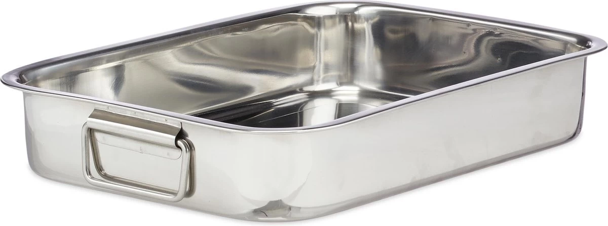 Relaxdays Braadslede Met Rooster - Edelstaal - Ovenschaal - Braadpan - Braadslee - Zilver - L 9 Relaxdays Braadslede Met Rooster - Edelstaal - Ovenschaal - Braadpan - Braadslee - Zilver - L - Afbeelding 9