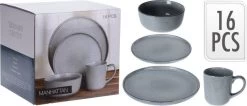 Excellent Serviesset - Servies - 16 Stuks - Aardewerk - Grijs -Demeyere Winkel 1200x516