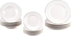 LeRijn® Serviesset Deventer 6 Persoons - 18 Delig - Licht Crème Wit Met Gouden Rand En Motief - Dinerborden - Soepborden - Dessertborden - Borden Servies - Bordenset -Demeyere Winkel 1200x612 1
