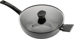 ISENVI Avon Keramische Wok Met Deksel 36 CM - Ergo Greep