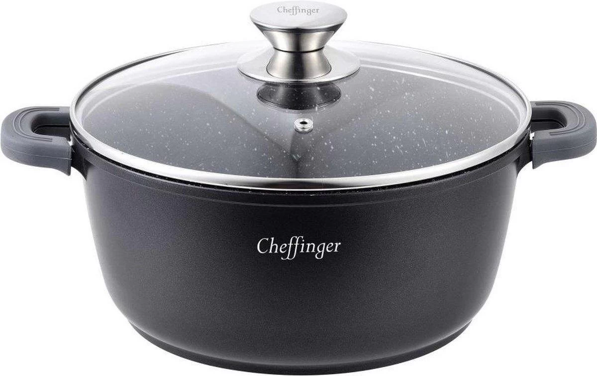 Cheffinger Cooking | Braadpan Met Deksel | 28cm | Alle Warmtebronnen |DC28 4 Cheffinger Cooking | Braadpan Met Deksel | 28cm | Alle Warmtebronnen |DC28 - Afbeelding 4