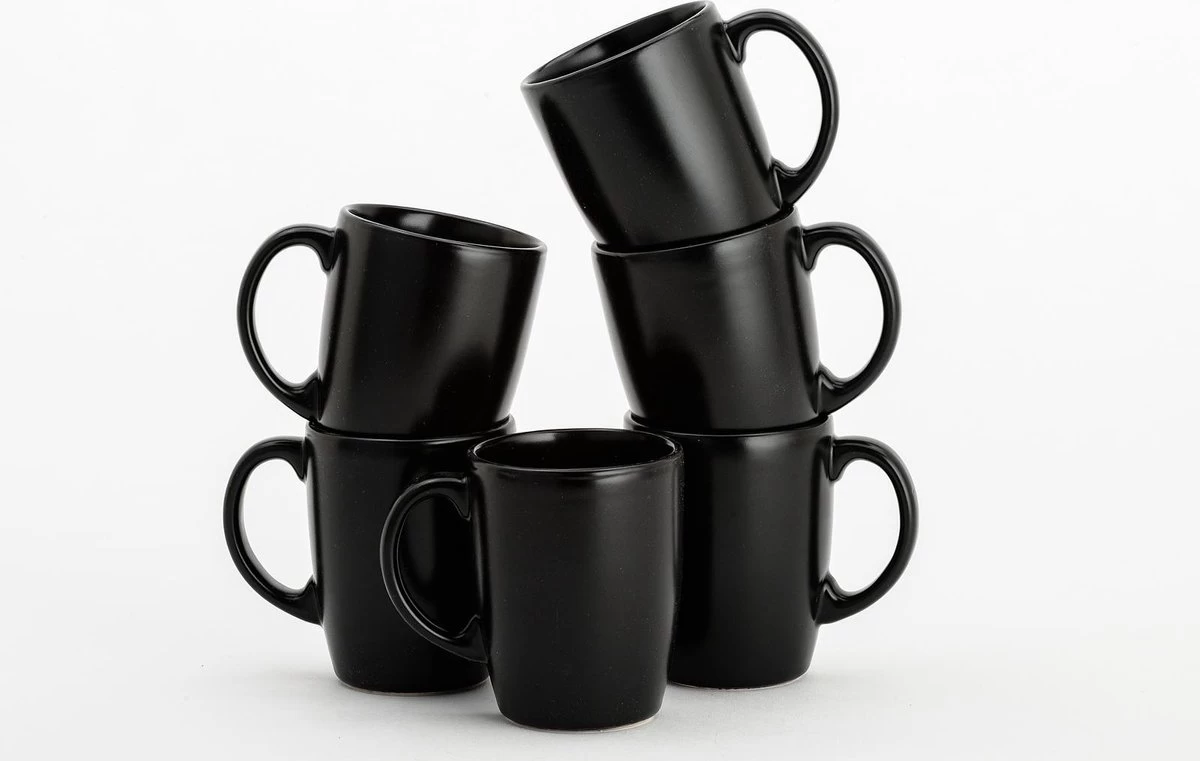 Lite-Body - Hermes - Thee Beker 30cl Set Van 6 - Zwart Mat 1 Lite-Body - Hermes - Thee Beker 30cl Set Van 6 - Zwart Mat