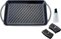 Kicinn Grillplaat - Gietijzer - Geëmailleerd - Incl. Accessoires - Ø 33 X 21.8 Cm (LxB)