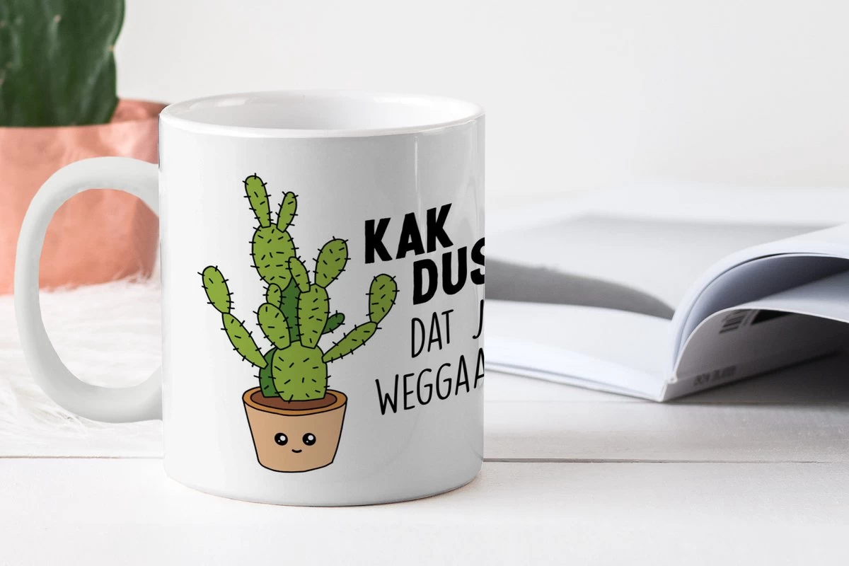 Mok - Koffiemok - Spreuken - Quote - 'Kak Dus Dat Je Weggaat' - Baan - Mokken - 350 ML - Beker - Koffiemokken - Theemok - Mok Met Tekst 2 Mok - Koffiemok - Spreuken - Quote - 'Kak Dus Dat Je Weggaat' - Baan - Mokken - 350 ML - Beker - Koffiemokken - Theemok - Mok Met Tekst - Afbeelding 2