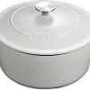 MOA Gietijzeren Braadpan - Inhoud 7,2 Liter - 30CM - Rond - Alle Warmtebronnen - Ook Voor Inductie - Gewicht 7,3 Kg - Wit - C30W