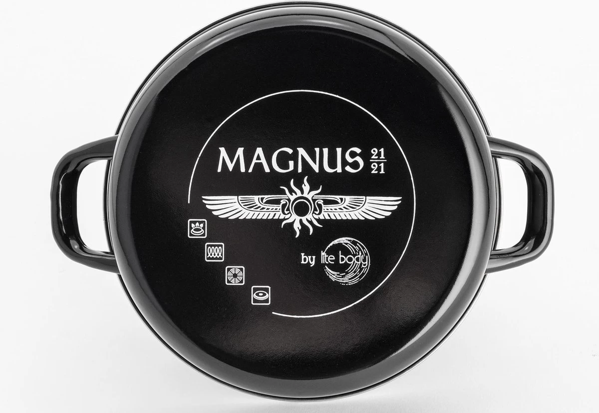 Lite-Body - Magnus Soeppan / Stamppotpan Met Deksel - Ø 24 Cm/ 8l - Emaille - Grijs 3 Lite-Body - Magnus Soeppan / Stamppotpan Met Deksel - Ø 24 Cm/ 8l - Emaille - Grijs - Afbeelding 3