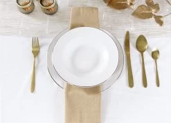 LeRijn® Serviesset Deventer 6 Persoons - 18 Delig - Licht Crème Wit Met Gouden Rand En Motief - Dinerborden - Soepborden - Dessertborden - Borden Servies - Bordenset -Demeyere Winkel 1200x864