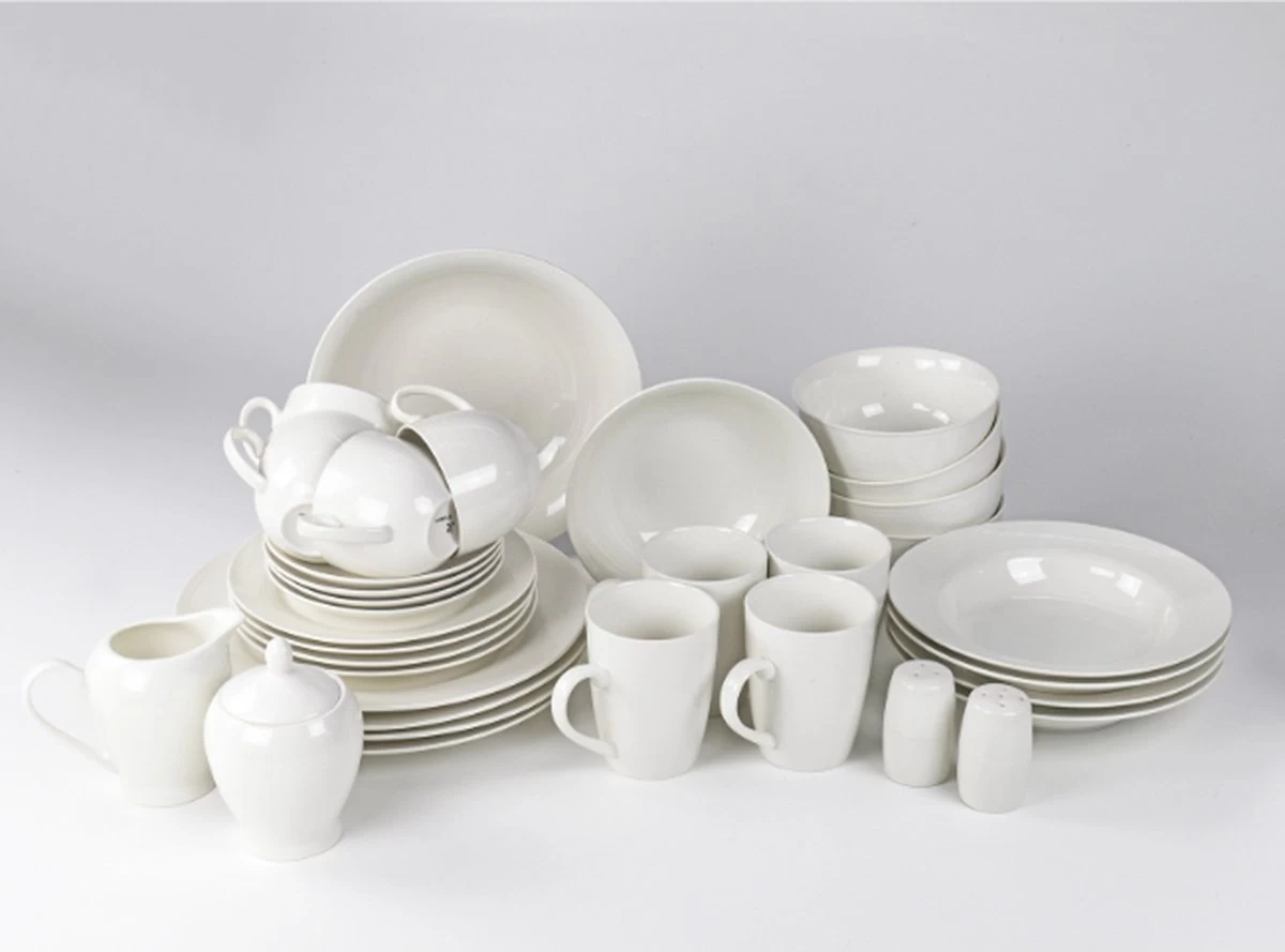 JT Serviesset - Wit - 35delig - 4 Persoons - Luxe Reliëf Design 1 JT Serviesset - Wit - 35delig - 4 Persoons - Luxe Reliëf Design