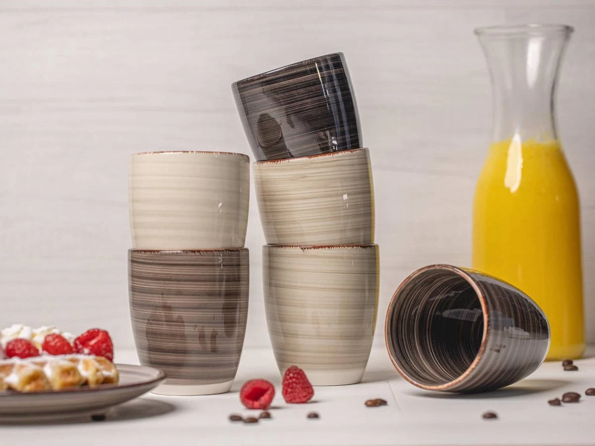 BK Industrieel - Koffiemok - 6 Stuks - Zonder Oor - 340ml 2 BK Industrieel - Koffiemok - 6 Stuks - Zonder Oor - 340ml - Afbeelding 2