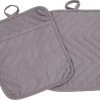 Roegaarden Pannenlappen - Pannenlap - 2 Stuks - Met Insteekvakken - Grijs