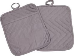Roegaarden Pannenlappen - Pannenlap - 2 Stuks - Met Insteekvakken - Grijs