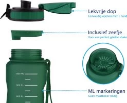 TIGR The Athlete - Drinkfles - Waterfles Met Fruit Filter - 1000ml - Groen - Met Mengbal Voor Shakes 8 TIGR The Athlete - Drinkfles - Waterfles Met Fruit Filter - 1000ml - Groen - Met Mengbal Voor Shakes -Demeyere Winkel 1200x983