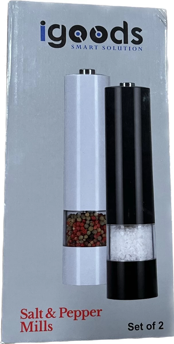 IGOODS Keramiek Elektrische Pepermolen En Zoutmolen - Pepermolen - Zoutmolen - 2 Stuks- Wit 6 IGOODS Keramiek Elektrische Pepermolen En Zoutmolen - Pepermolen - Zoutmolen - 2 Stuks- Wit - Afbeelding 6