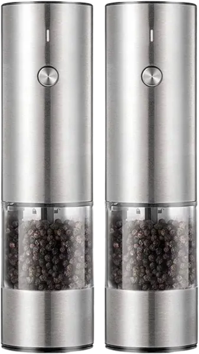 GOV Elektrische Peper- En Zoutmolen RVS XL Oplaadbaar - Automatische Pepermolen 1 GOV Elektrische Peper- En Zoutmolen RVS XL Oplaadbaar - Automatische Pepermolen