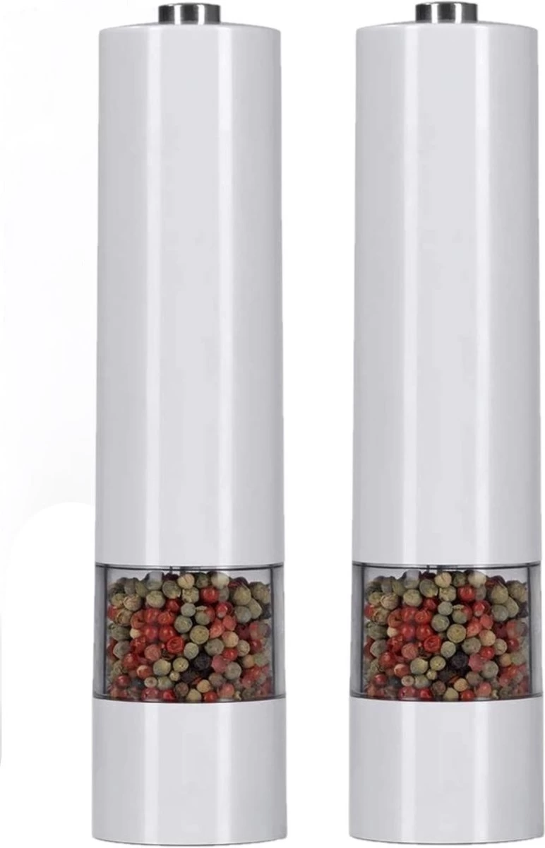 IGOODS Keramiek Elektrische Pepermolen En Zoutmolen - Pepermolen - Zoutmolen - 2 Stuks- Wit 1 IGOODS Keramiek Elektrische Pepermolen En Zoutmolen - Pepermolen - Zoutmolen - 2 Stuks- Wit