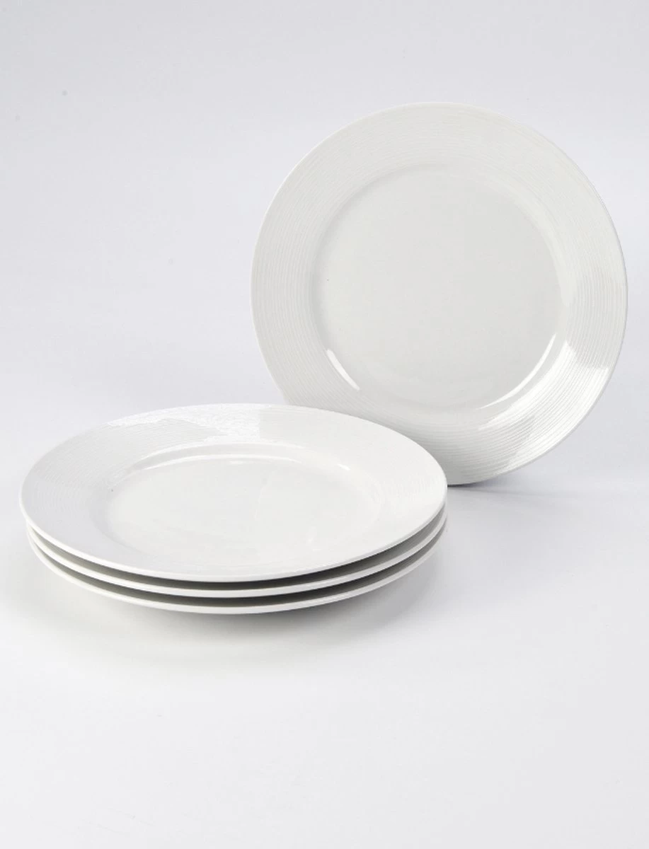 JT Serviesset - Wit - 35delig - 4 Persoons - Luxe Reliëf Design 7 JT Serviesset - Wit - 35delig - 4 Persoons - Luxe Reliëf Design - Afbeelding 7