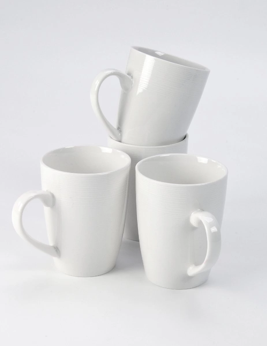 JT Serviesset - Wit - 35delig - 4 Persoons - Luxe Reliëf Design 11 JT Serviesset - Wit - 35delig - 4 Persoons - Luxe Reliëf Design - Afbeelding 11