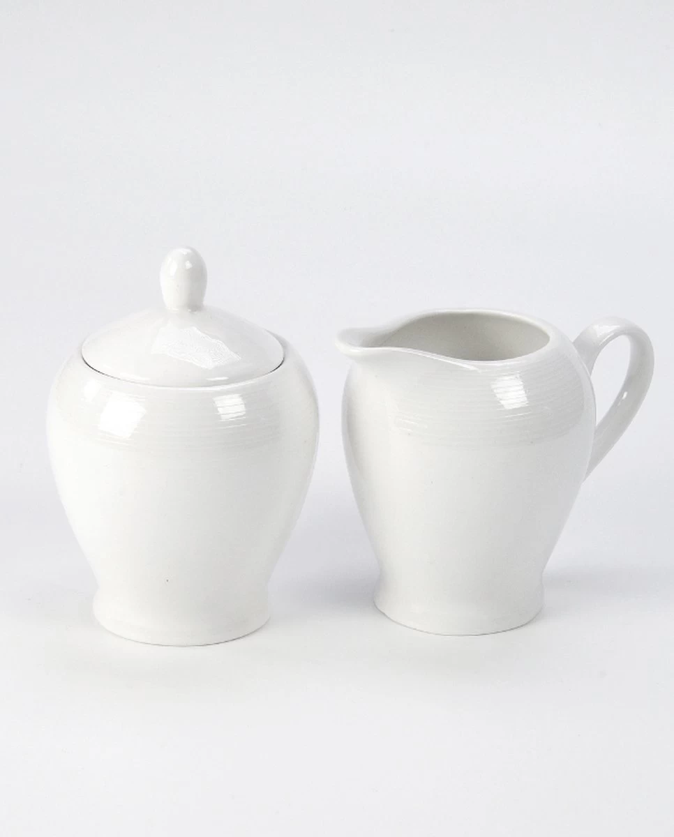 JT Serviesset - Wit - 35delig - 4 Persoons - Luxe Reliëf Design 3 JT Serviesset - Wit - 35delig - 4 Persoons - Luxe Reliëf Design - Afbeelding 3