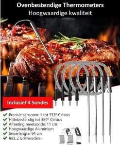 Hermanos® Digitale BBQ Thermometer Draadloos - Keukenthermometer - Bluetooth Met App - 4 Sondes - Magneet - Incl. Batterijen 21 Hermanos® Digitale BBQ Thermometer Draadloos - Keukenthermometer - Bluetooth Met App - 4 Sondes - Magneet - Incl. Batterijen -Demeyere Winkel 996x1200 1